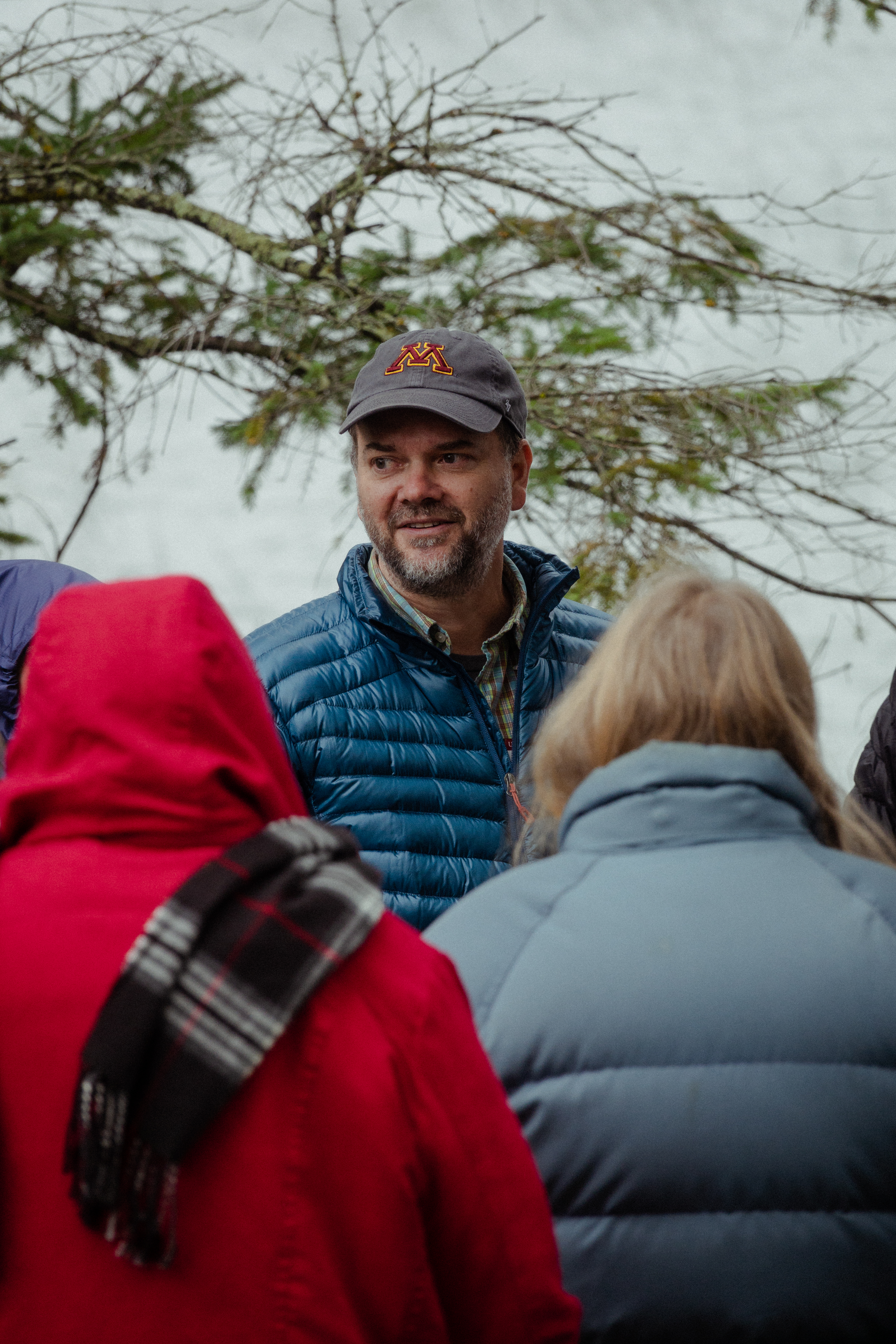 Director Schilling giving a talk outdoors to a public audience