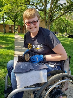 Charlotte with a squirrel