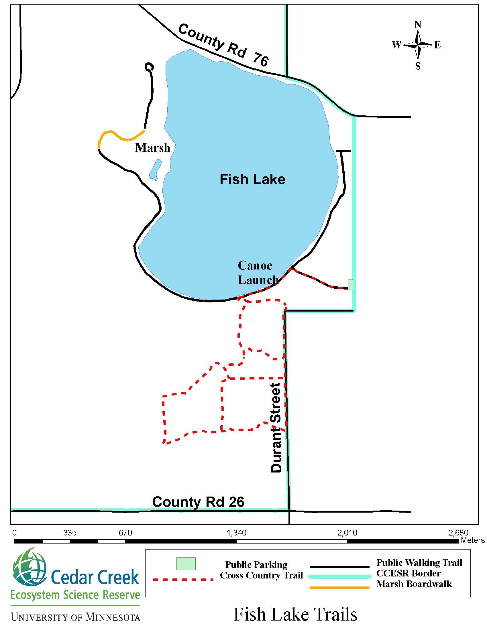 Map of Fish Lake Winter Trails