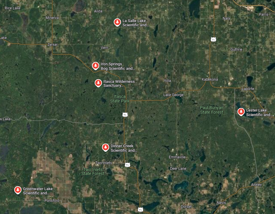 SNA map near Itasca