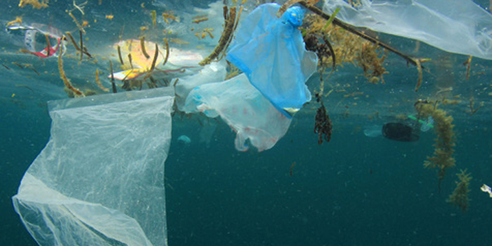 Plastic debris in ocean