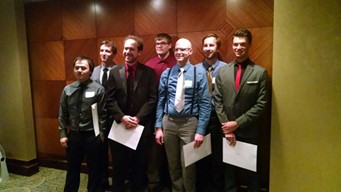 BMBB awardees Cheng Her, John Rhode, Ben Binder, Tory Schaaf, Karl Petersen, Dan Stroik, Samuel Carlson