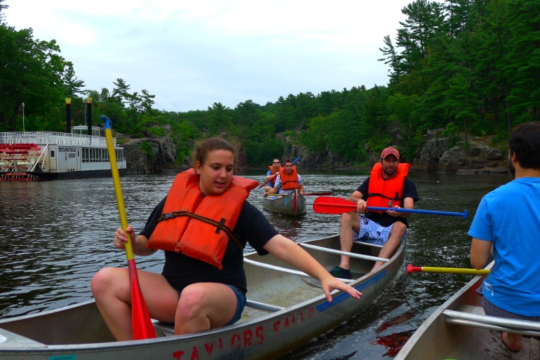 Seelig lab members canoeing