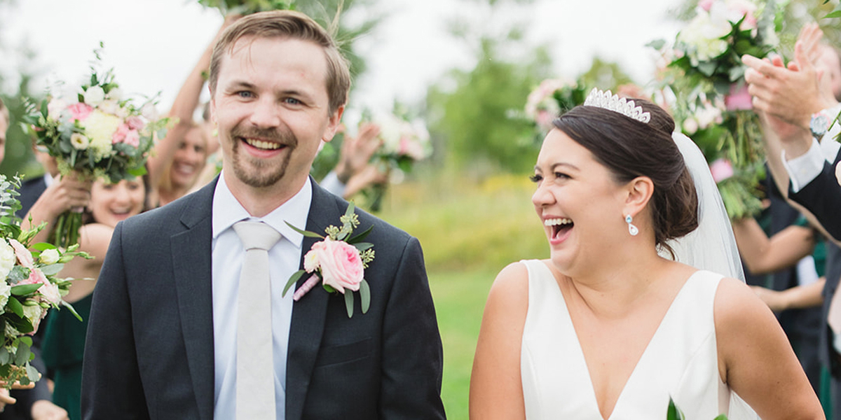 Nate Fremling and Emily Ellingson at their wedding 