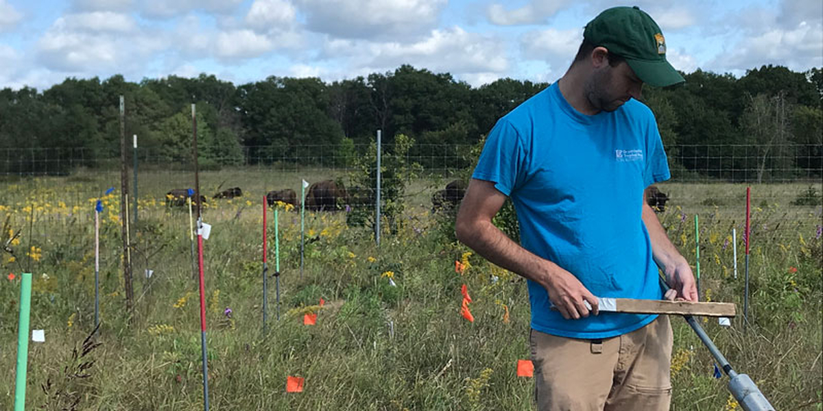 Max stands in the field